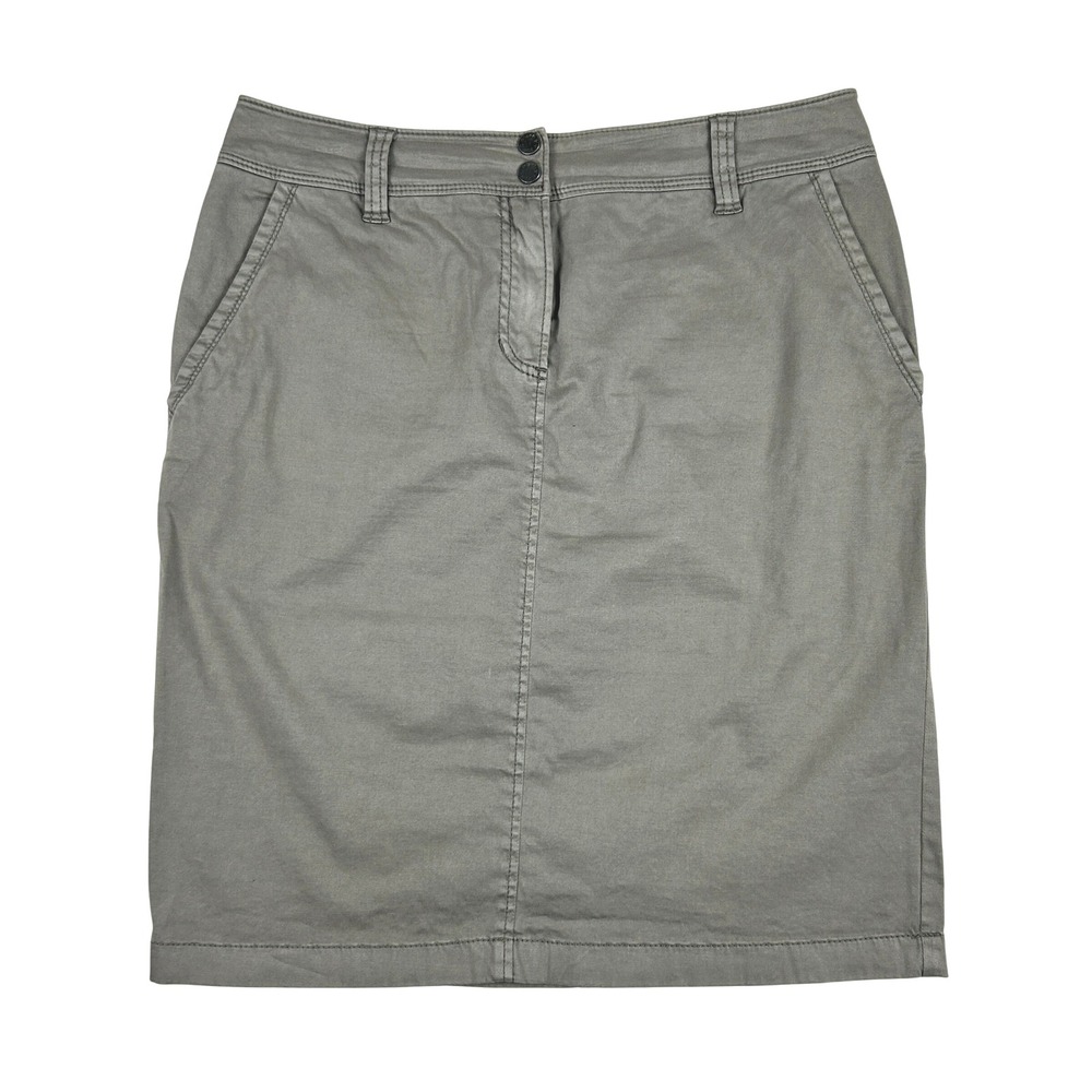 Olsen Europe Skirt Women‎ 6 Pencil Tan Cotton Blend Stretch Straight Knee Length